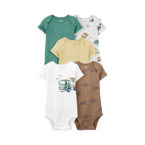 Carter's 5pc Baby Boy Construction Vehicles Bodysuit Set