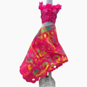 Radiant Maroon Pangi Set – Handcrafted Elegance from Suriname